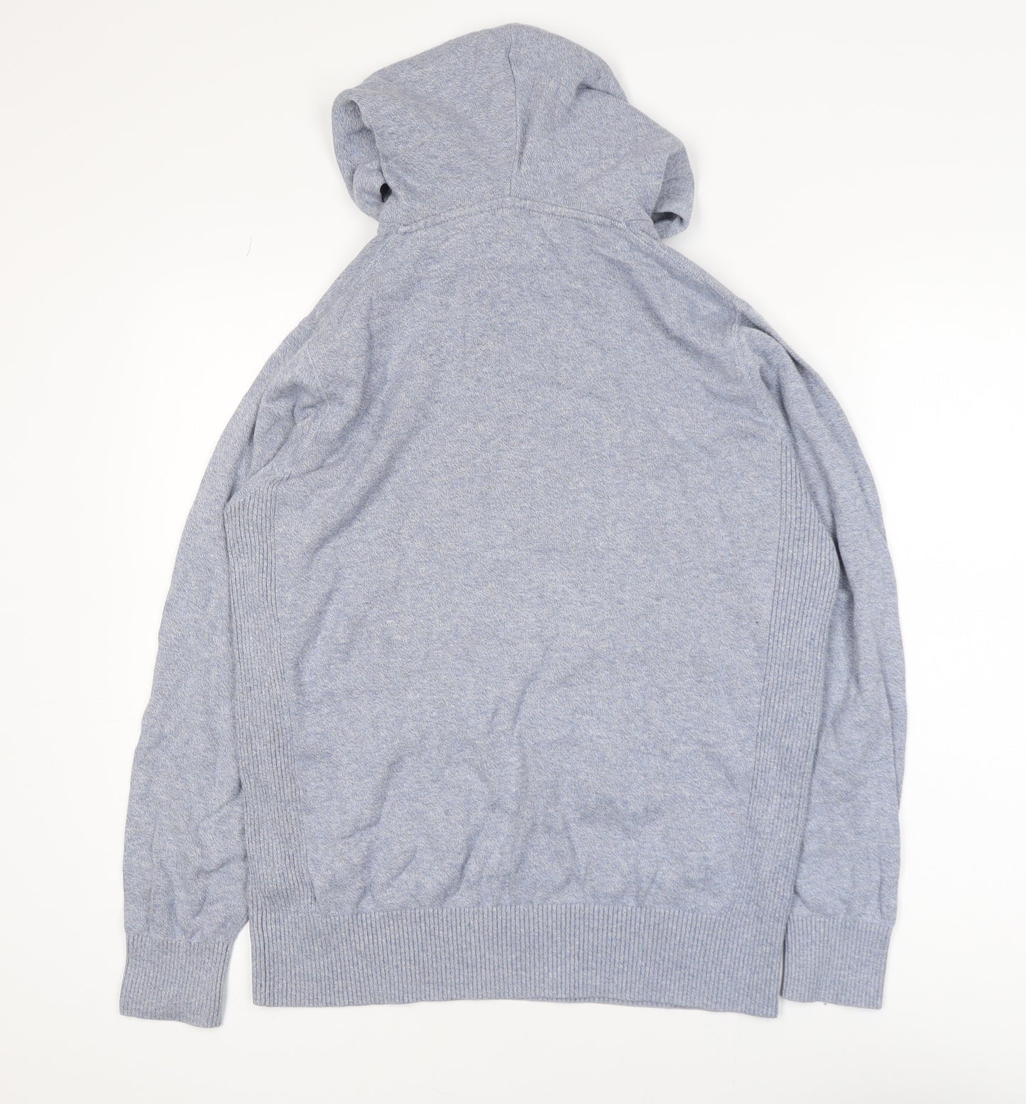 Next Men's Grey Pullover Hoodie Medium Knit Cotton Blend