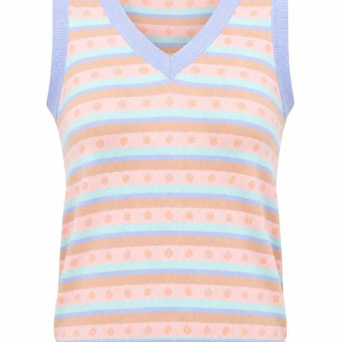 Daisy Street Womens Multicoloured Striped Knit V-Neck Tank Top Size 8