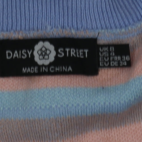 Daisy Street Womens Multicoloured Striped Knit V-Neck Tank Top Size 8