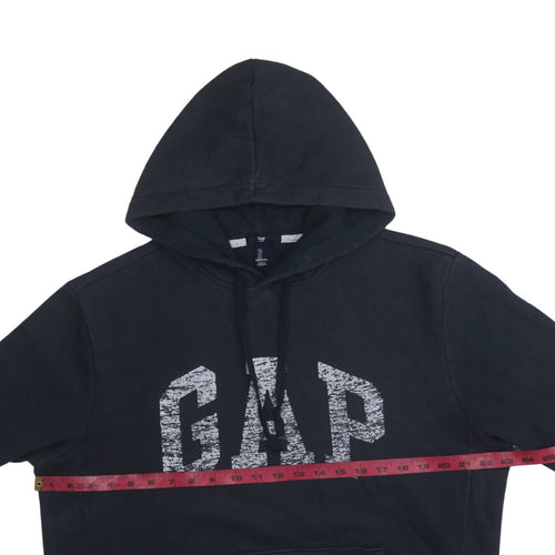 GAP Men's Black Pullover Hoodie Size L Logo Graphic Fleece