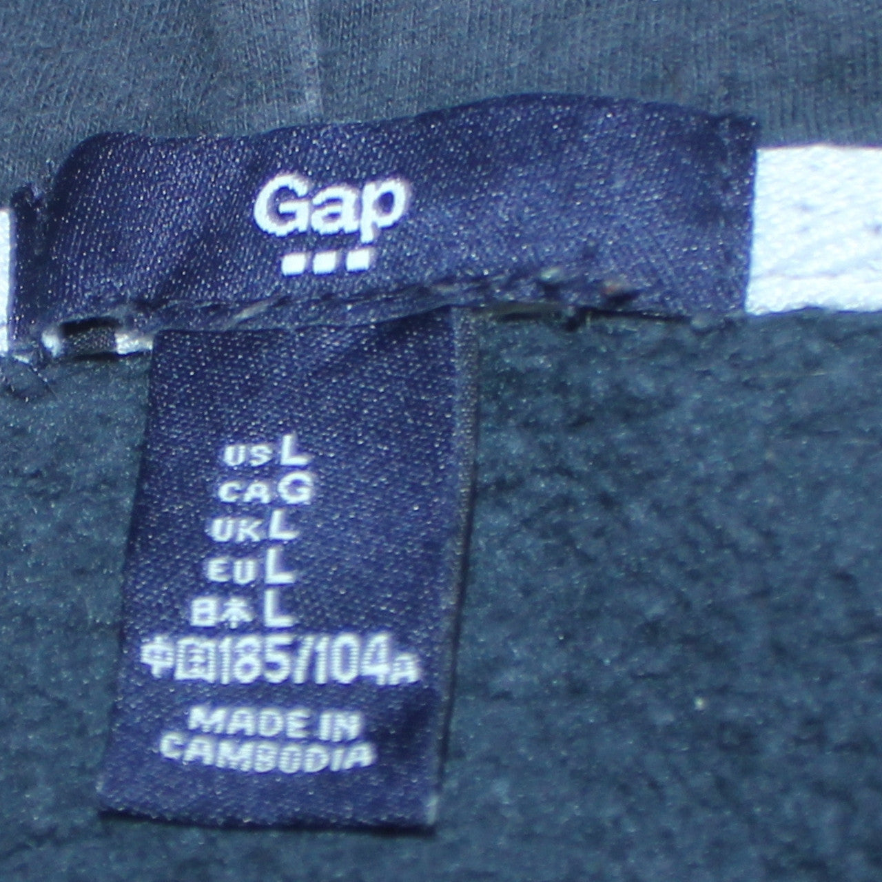 GAP Men's Black Pullover Hoodie Size L Logo Graphic Fleece