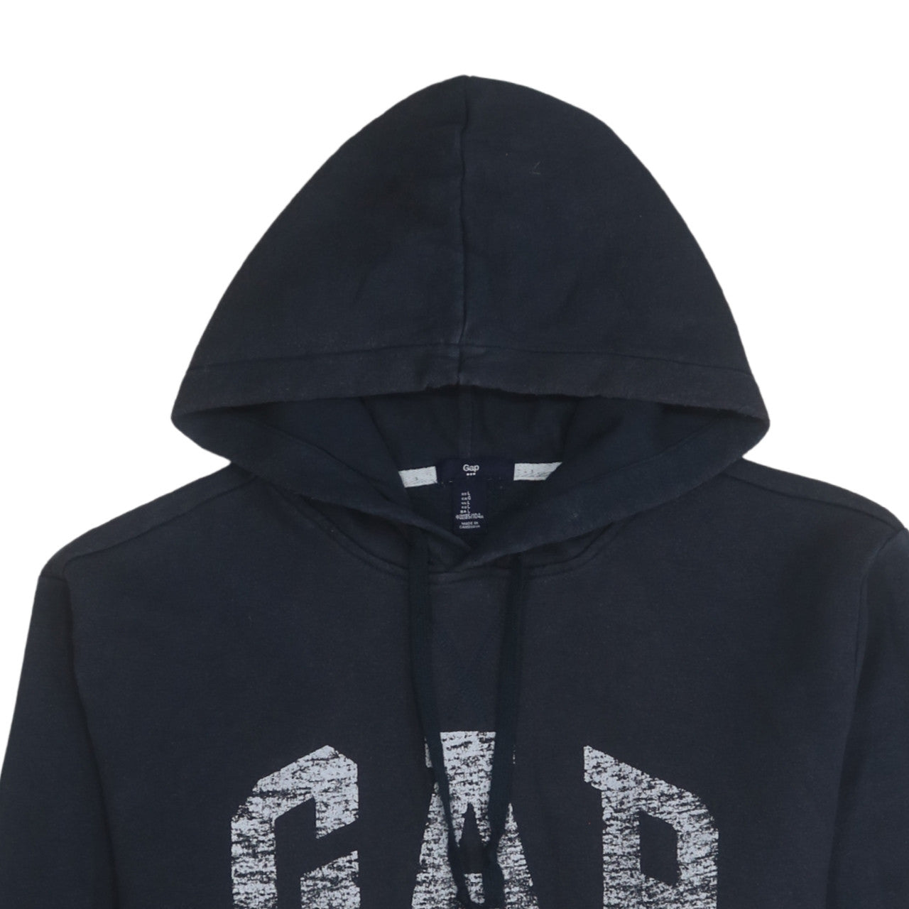 GAP Men's Black Pullover Hoodie Size L Logo Graphic Fleece