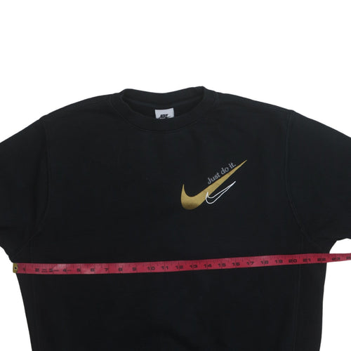 Nike Men's Black Small Pullover Sweatshirt Gold Logo