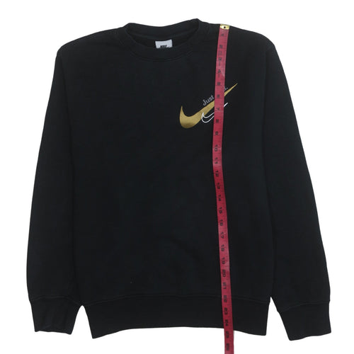 Nike Men's Black Small Pullover Sweatshirt Gold Logo