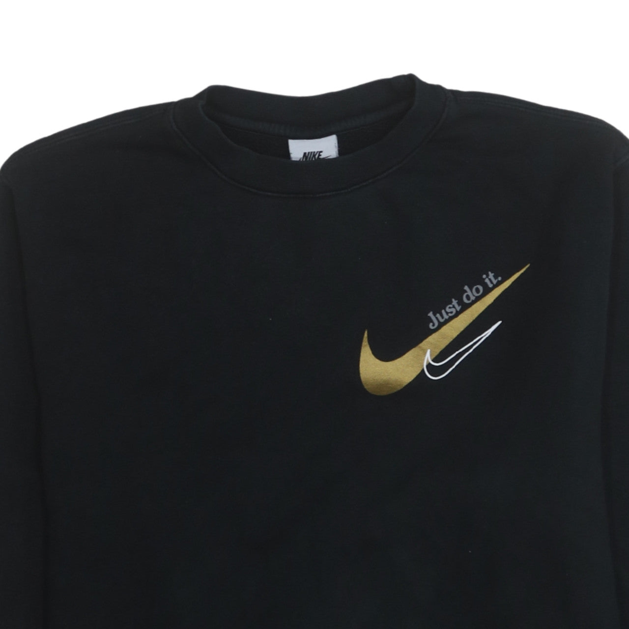 Nike Men's Black Small Pullover Sweatshirt Gold Logo