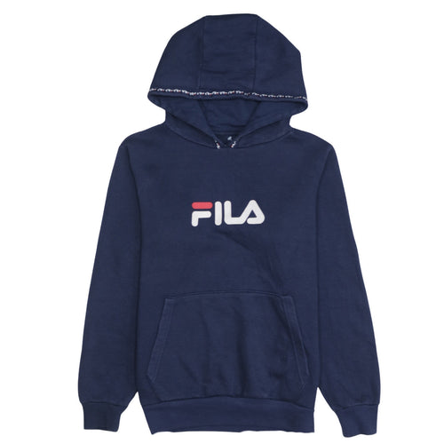 Fila Boys Blue Pullover Hoodie 13-15 Years Logo Fleece Long Sleeve