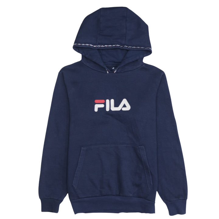 Fila Boys Blue Pullover Hoodie 13-15 Years Logo Fleece Long Sleeve