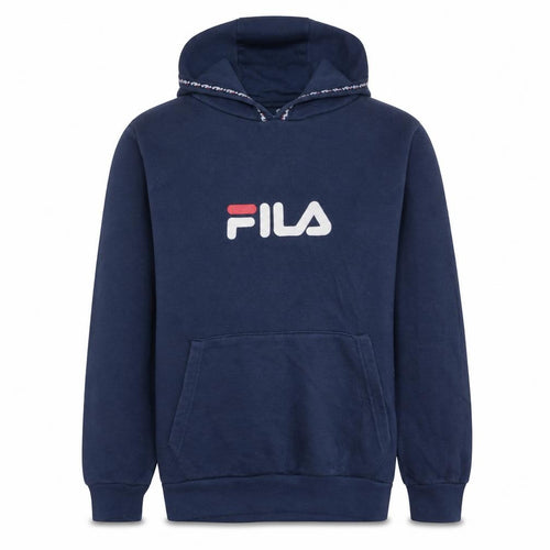 Fila Boys Blue Pullover Hoodie 13-15 Years Logo Fleece Long Sleeve