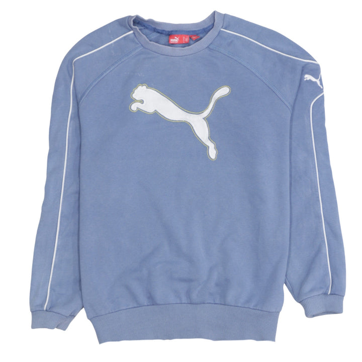 Puma Men Blue Crew Neck Pullover Sweatshirt Size S