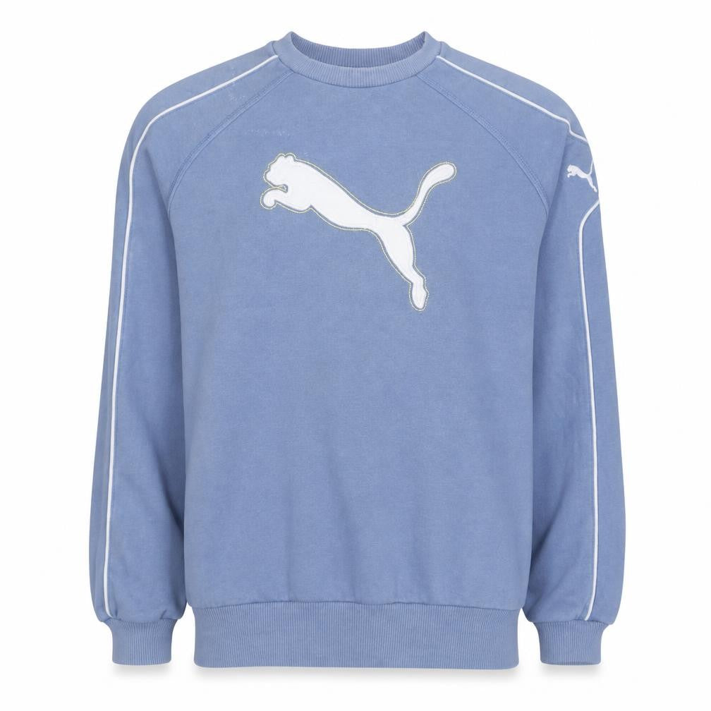 Puma Men Blue Crew Neck Pullover Sweatshirt Size S