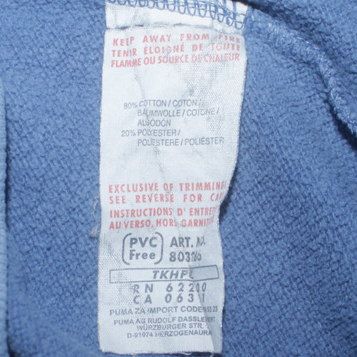 Puma Men Blue Crew Neck Pullover Sweatshirt Size S