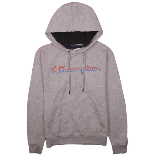 Champion Men's Grey Small Pullover Hoodie Embroidered Logo Fleece