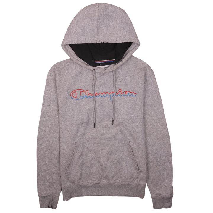 Champion Men's Grey Small Pullover Hoodie Embroidered Logo Fleece