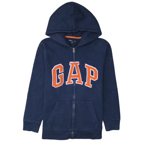 GAP Boys Navy Blue Full Zip Hoodie XL 12-13 Years Fleece Logo Casual