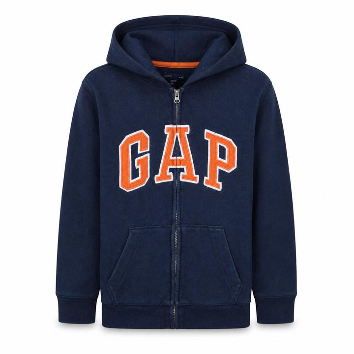 Gap Boys Navy Blue Full Zip Hoodie XL 12-13 Years Fleece Logo Casual
