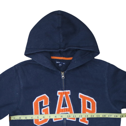 GAP Boys Navy Blue Full Zip Hoodie XL 12-13 Years Fleece Logo Casual
