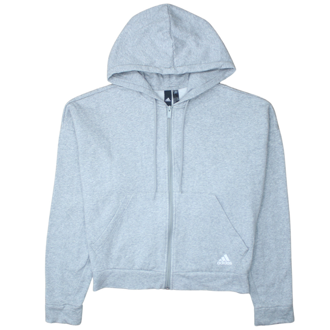 Adidas Women’s Grey Full Zip Hoodie Size 14 Classic Fit