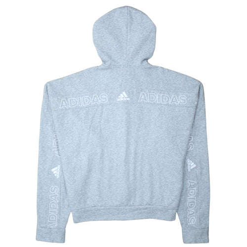 Adidas Women’s Grey Full Zip Hoodie Size 14 Classic Fit