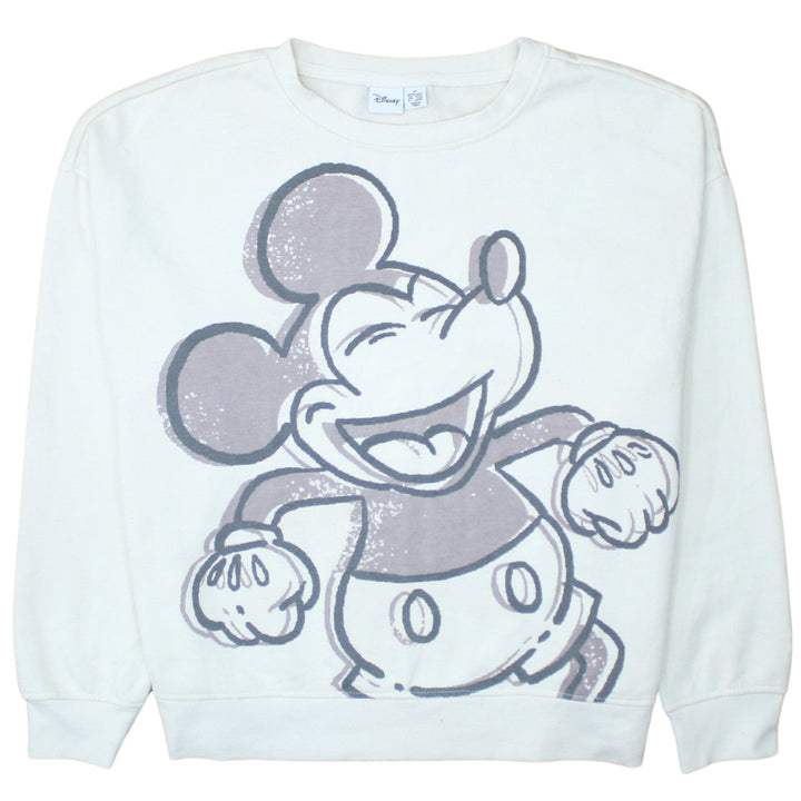 Disney Primark Women White Mickey Mouse Pullover Sweatshirt UK 12/14