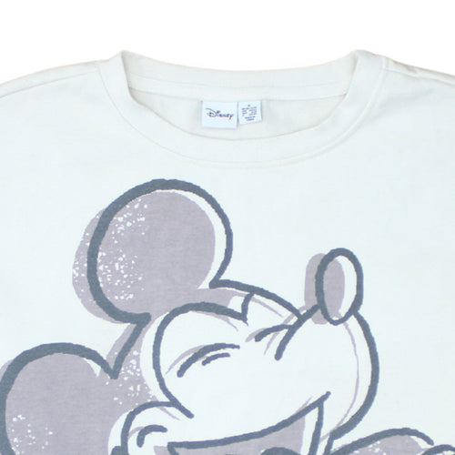 Disney Primark Women White Mickey Mouse Pullover Sweatshirt UK 12/14