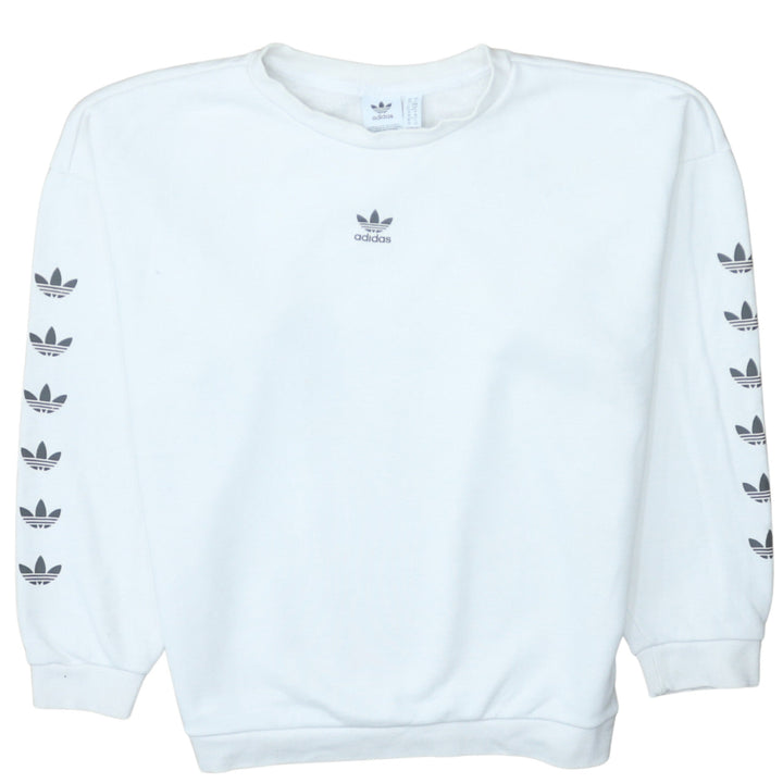 adidas Womens White Size 10 Pullover Crew Neck Sweatshirt