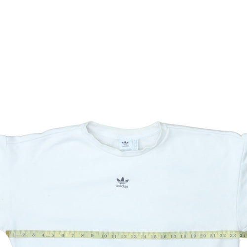 adidas Womens White Size 10 Pullover Crew Neck Sweatshirt