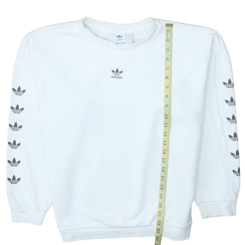 adidas Womens White Size 10 Pullover Crew Neck Sweatshirt