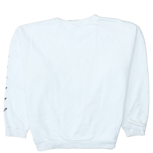 adidas Womens White Size 10 Pullover Crew Neck Sweatshirt