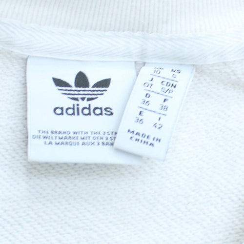 adidas Womens White Size 10 Pullover Crew Neck Sweatshirt