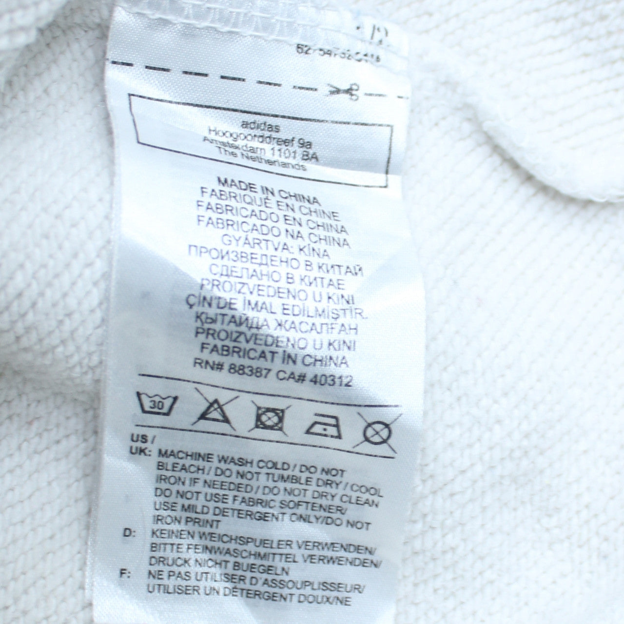 adidas Womens White Size 10 Pullover Crew Neck Sweatshirt