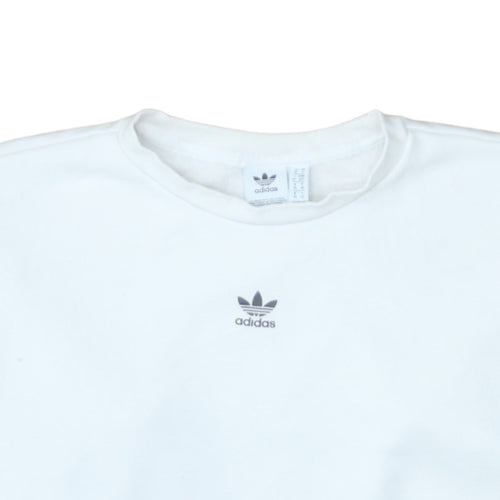 adidas Womens White Size 10 Pullover Crew Neck Sweatshirt