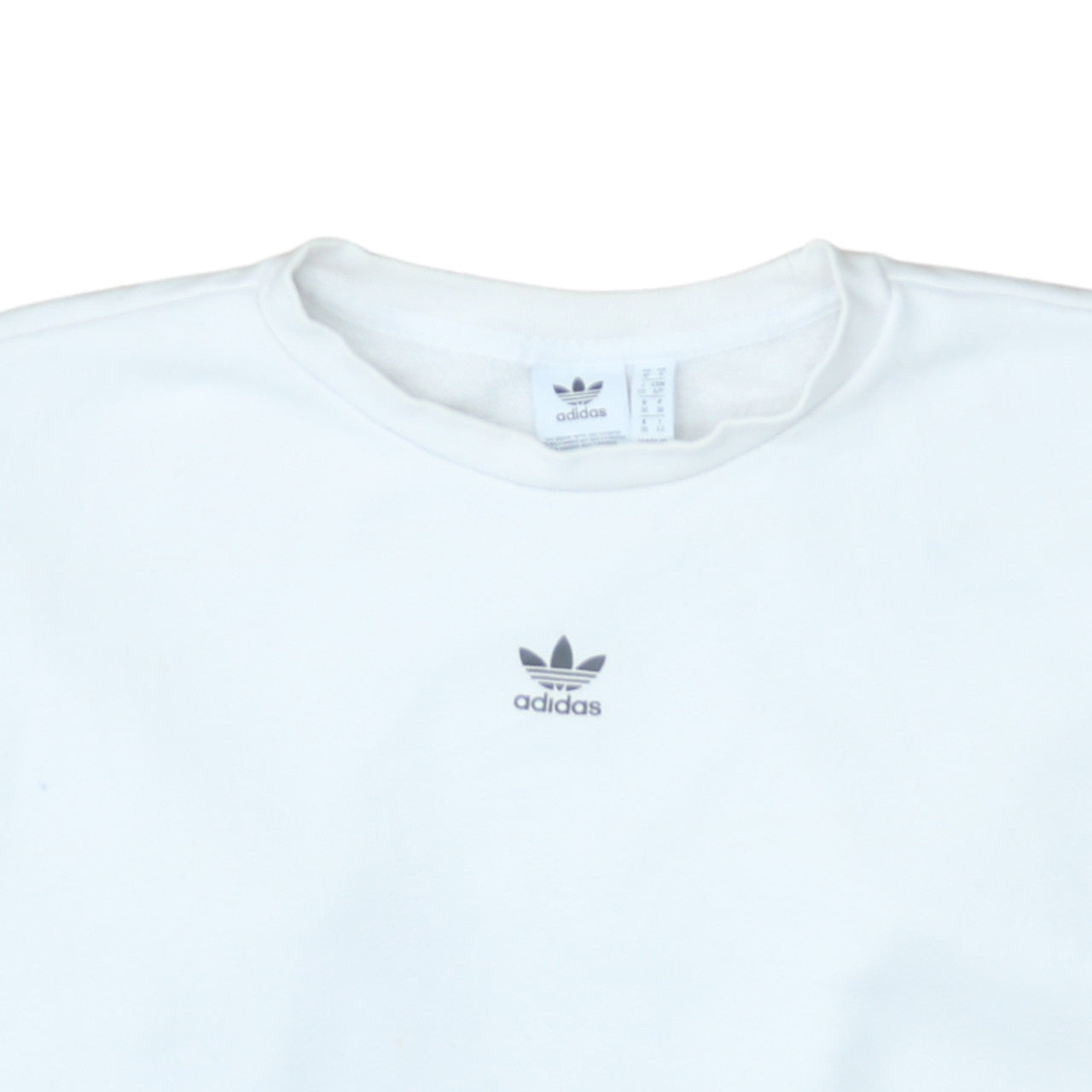 adidas Womens White Size 10 Pullover Crew Neck Sweatshirt