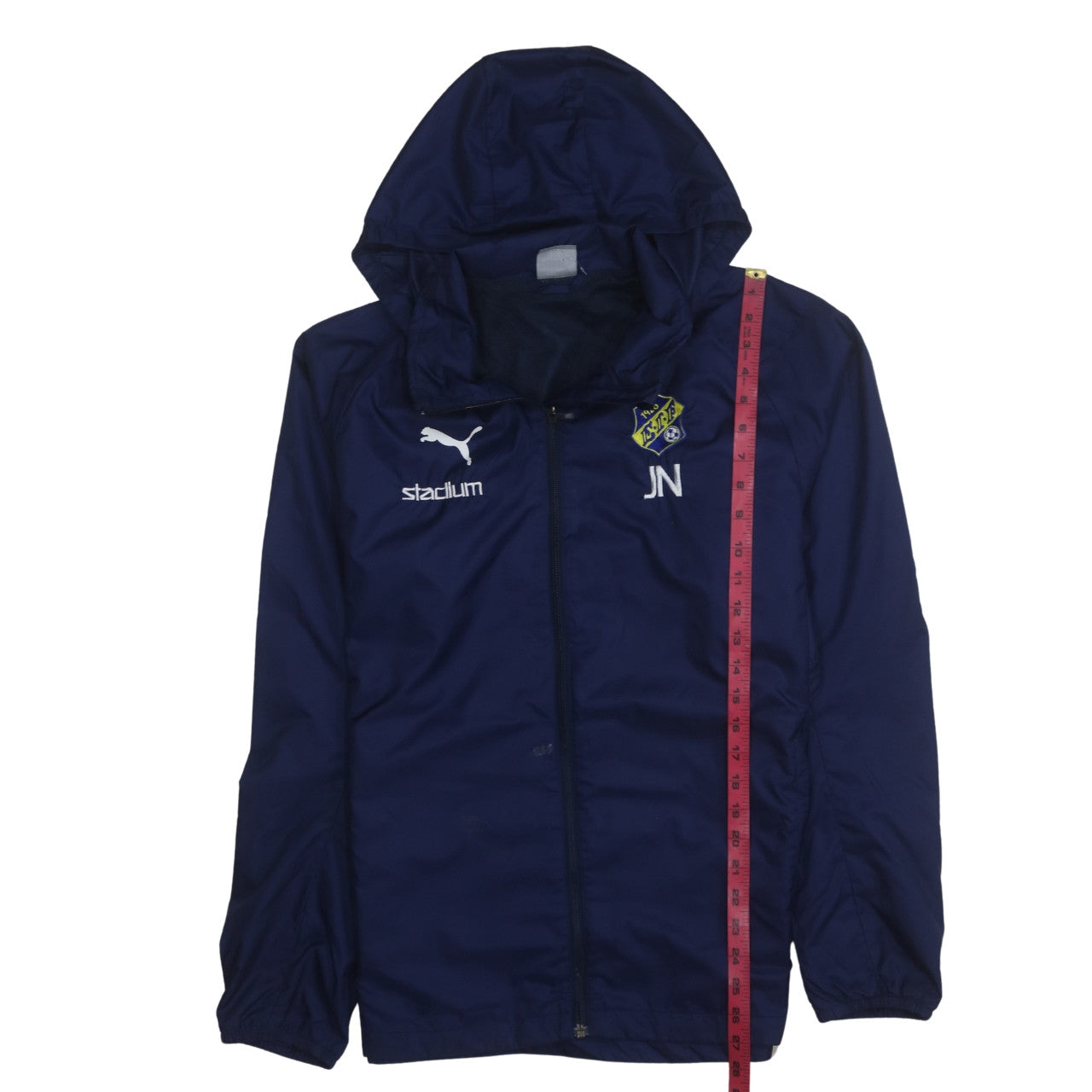 Puma Men's Blue Hooded Rain Jacket M Full Zip Water Resistant