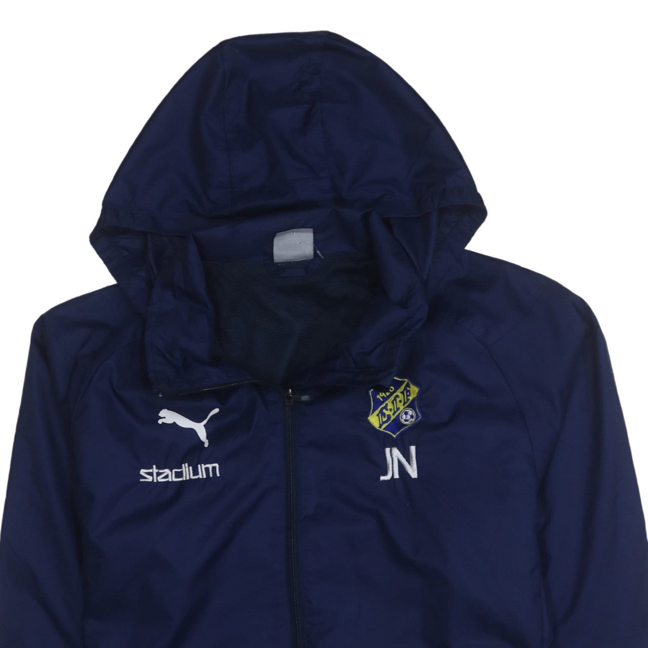 Puma Men's Blue Hooded Rain Jacket M Full Zip Water Resistant
