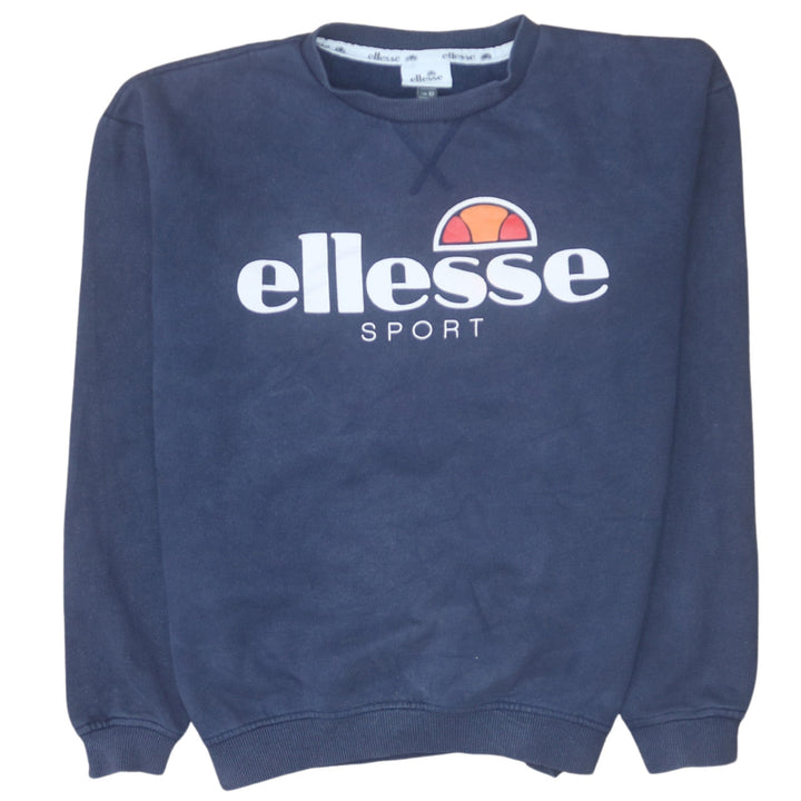 Ellesse Women Navy Blue Crew Neck Pullover Sweatshirt UK 10