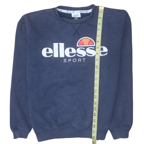 Ellesse Women Navy Blue Crew Neck Pullover Sweatshirt UK 10