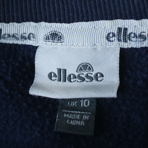 Ellesse Women Navy Blue Crew Neck Pullover Sweatshirt UK 10