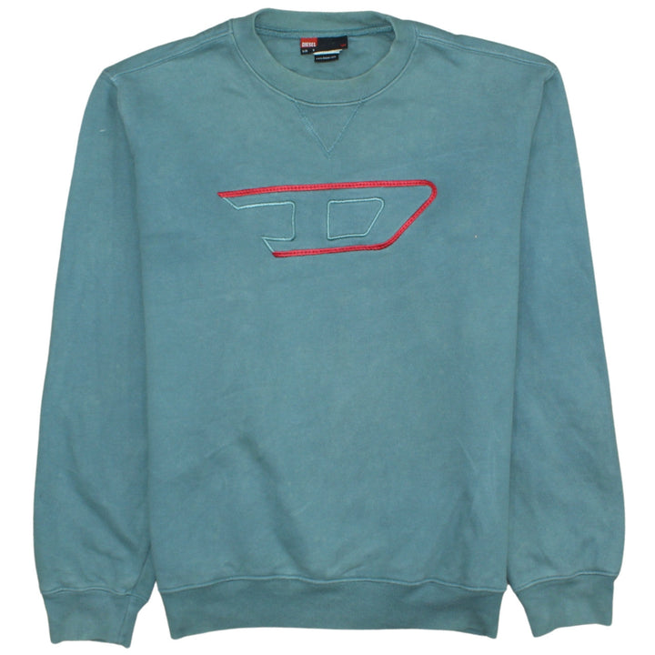 Diesel Men’s Blue Cotton Crew Neck Sweatshirt Size S