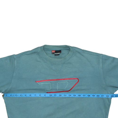 Diesel Men’s Blue Cotton Crew Neck Sweatshirt Size S