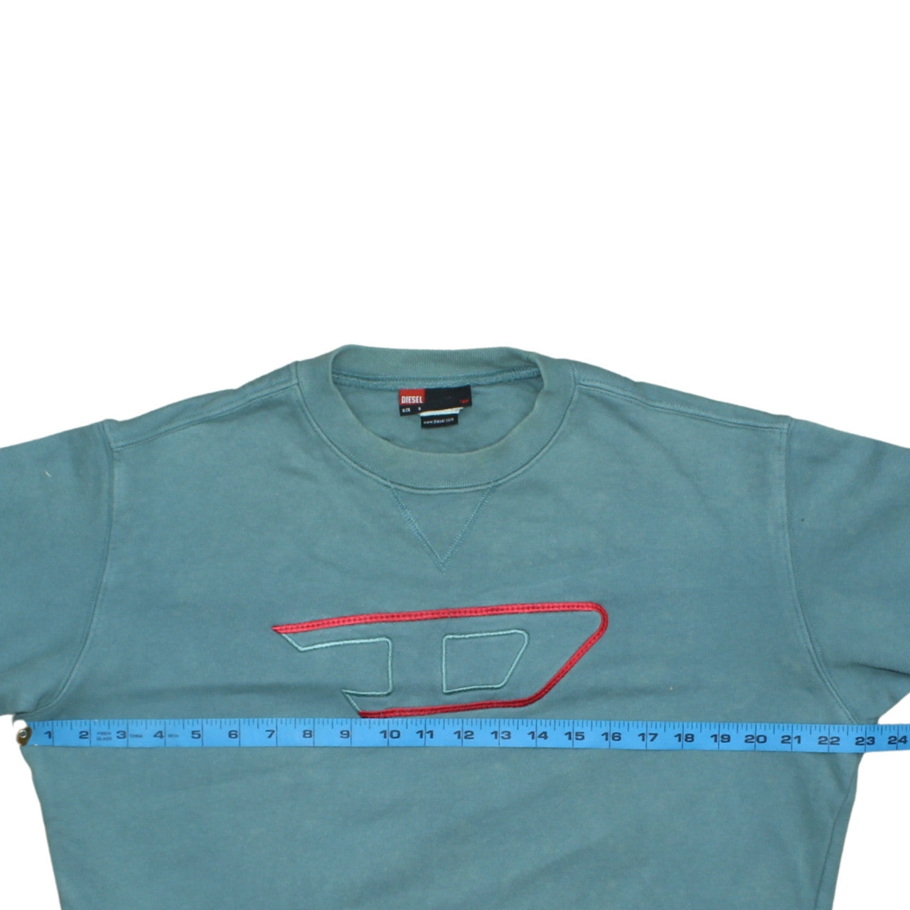 Diesel Men’s Blue Cotton Crew Neck Sweatshirt Size S