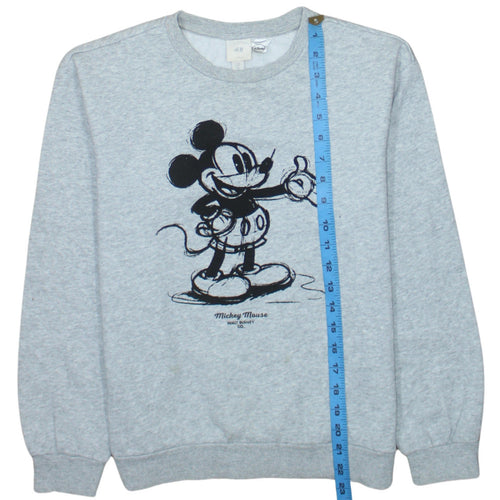 H&M L.O.G.G. Womens Grey Mickey Mouse Sweatshirt XS Cotton Blend