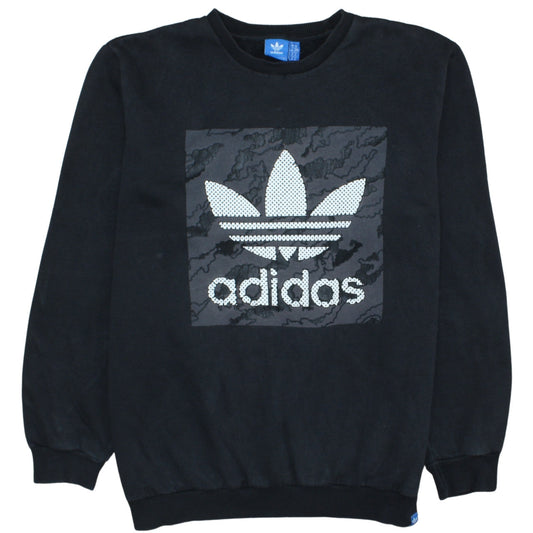 Adidas Men's Black XL Pullover Sweatshirt Crew Neck Graphic Logo Top