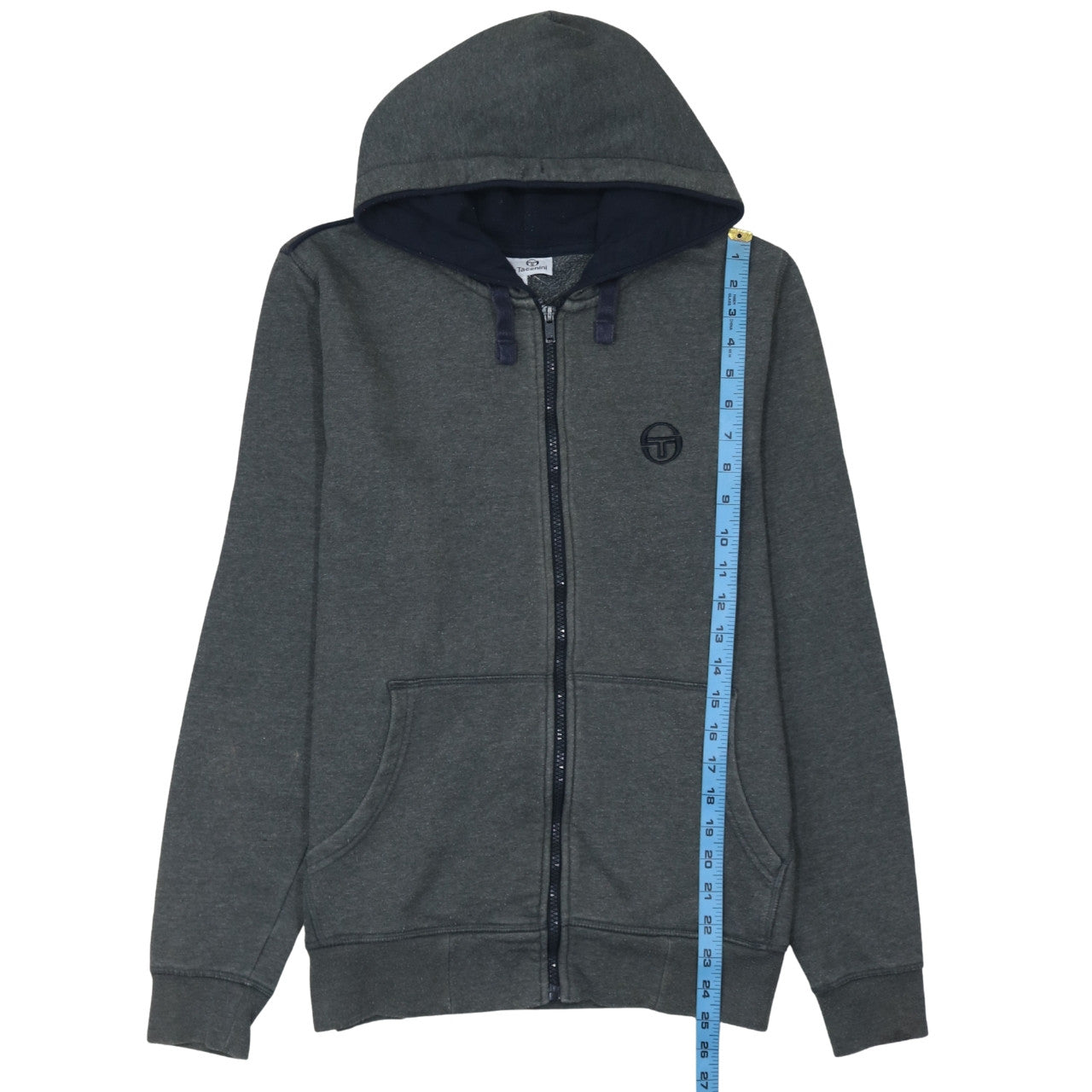 Sergio Tacchini Men's Grey Full Zip Hoodie Size S