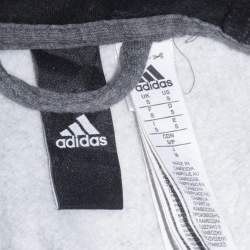 Adidas Men Grey Full Zip Hoodie Small Fleece Sportswear