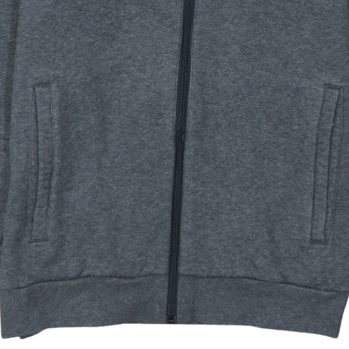 Adidas Men Grey Full Zip Hoodie Small Fleece Sportswear
