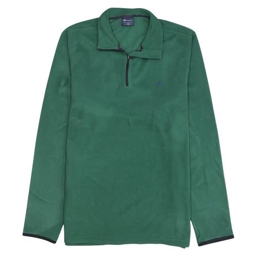 Champion Mens Green 2XL 1/4 Zip Fleece Sweatshirt Pullover