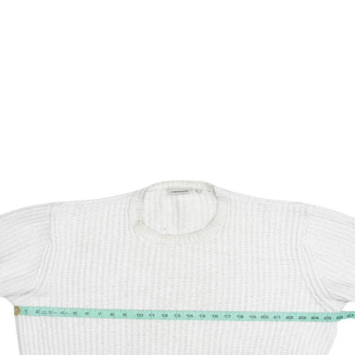Carhartt Men White Chunky-Knit Wool Pullover Jumper M