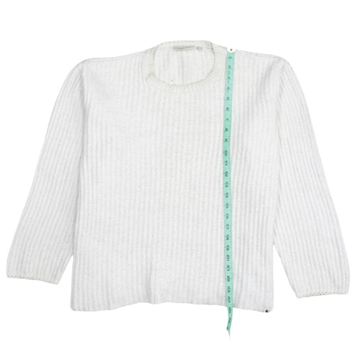Carhartt Men White Chunky-Knit Wool Pullover Jumper M