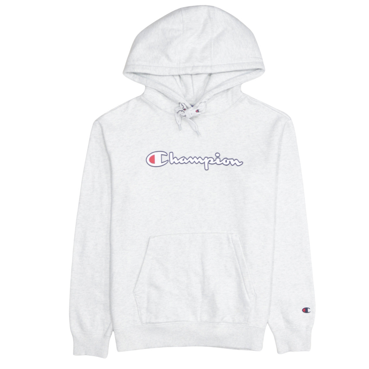 Champion Men's Grey Small Pullover Hoodie with Logo Print