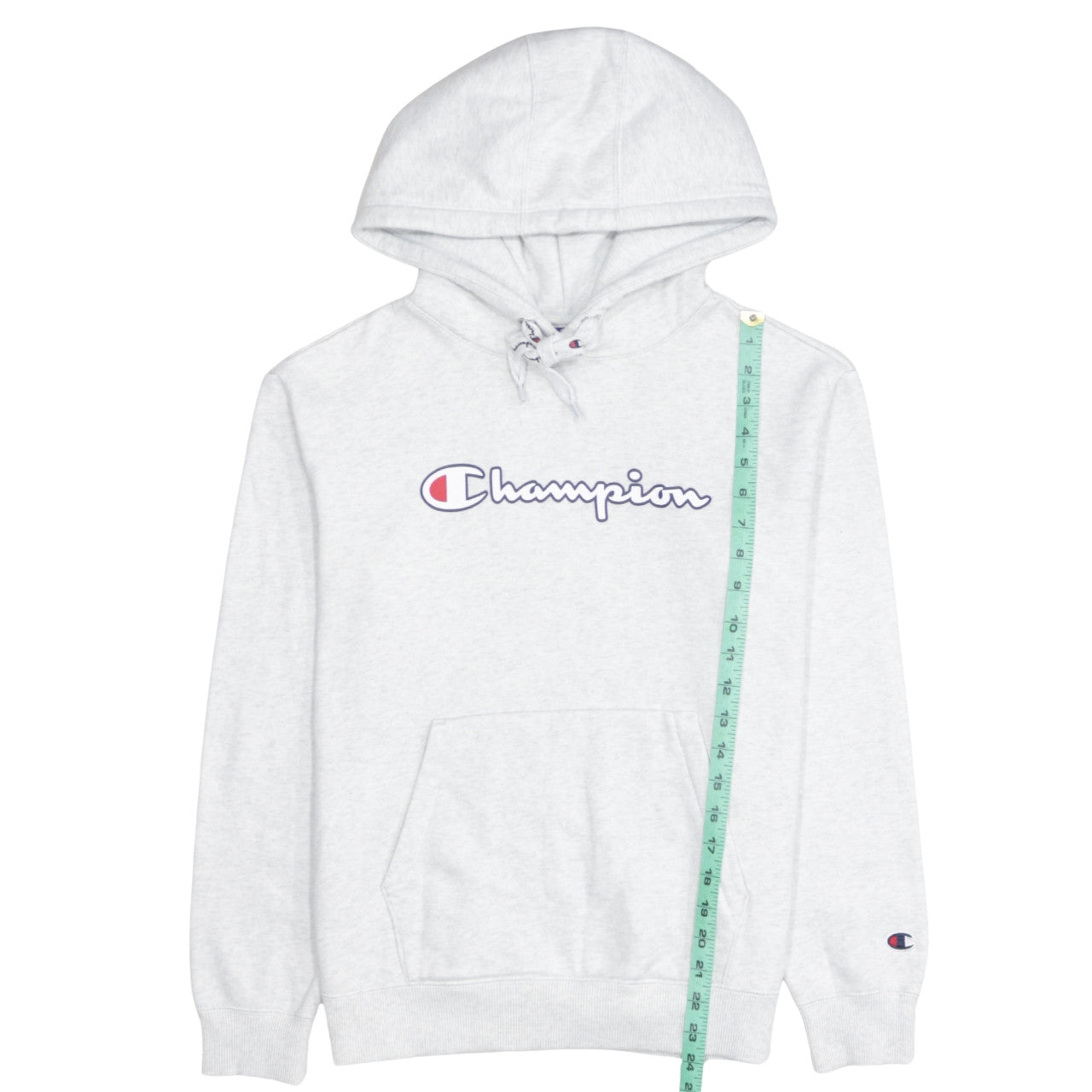 Champion Men's Grey Small Pullover Hoodie with Logo Print